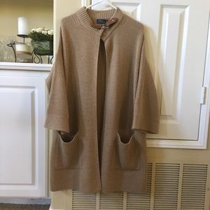 Ralph Lauren Polo wool blend coat sweater neutral colors preppy quiet luxury